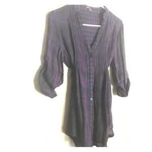 Purple plaid tunic
